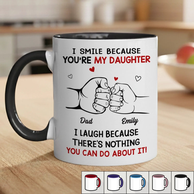 Custom Accent Mug - Personalized Birthday Gifts For Mom, Dad, Daughter - Family Makes Us Whole
