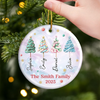 Custom Ceramic Ornament - Personalized Christmas Birthday Gifts For Mom, Dad, Brother, Sister, Kids - Our Family Our Strength