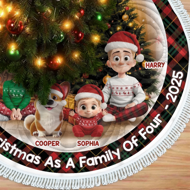 Custom Name First Christmas Family Gifts - Personalized Tree Skirt