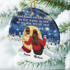 Custom Starry Night Ceramic Ornament - Personalized Best Friend Christmas Birthday Gifts For Women, Besties, Sisters, BFF - Our Bond Our Joy