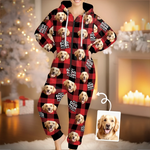 Custom Pet Photo Christmas Gifts for Dog Moms - Personalized Adult Onesie