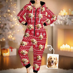 Custom Pet Photo Christmas Gifts for Dog Lovers - Personalized Adult Onesie