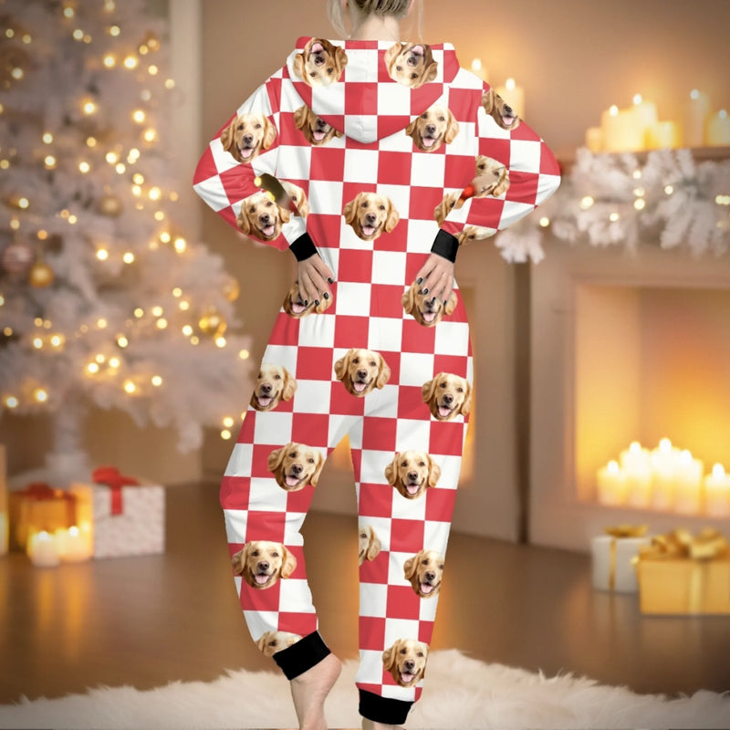 Custom Pet Photo Christmas Gifts for Dog Lovers - Personalized Adult Onesie