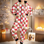 Custom Pet Photo Christmas Gifts for Dog Lovers - Personalized Adult Onesie