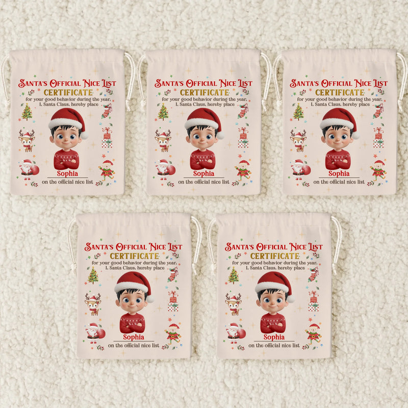Custom Name Christmas Gifts for Kids - Personalized Christmas Favor Bag