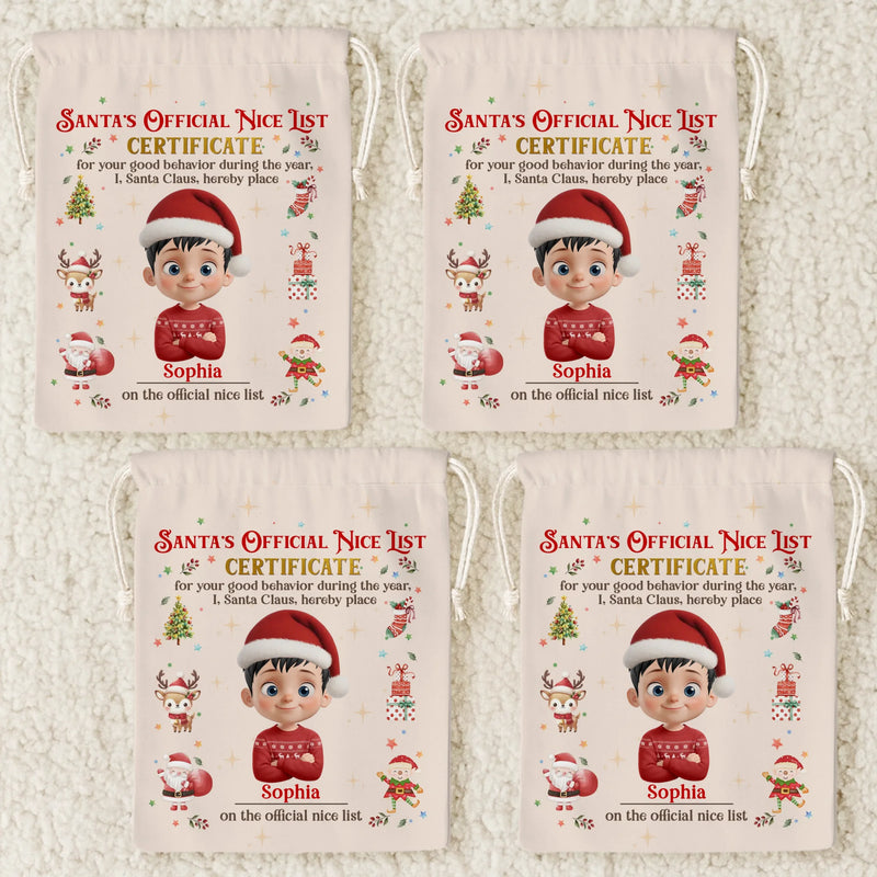 Custom Name Christmas Gifts for Kids - Personalized Christmas Favor Bag
