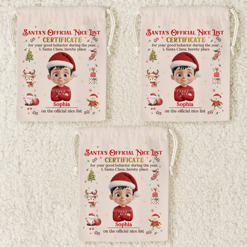 Custom Name Christmas Gifts for Kids - Personalized Christmas Favor Bag