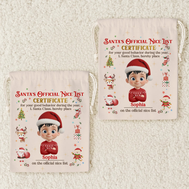 Custom Name Christmas Gifts for Kids - Personalized Christmas Favor Bag