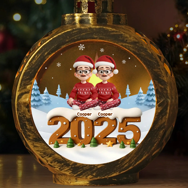 Custom Name Christmas Family Gifts - Personalized Candlelight Lantern Ornament