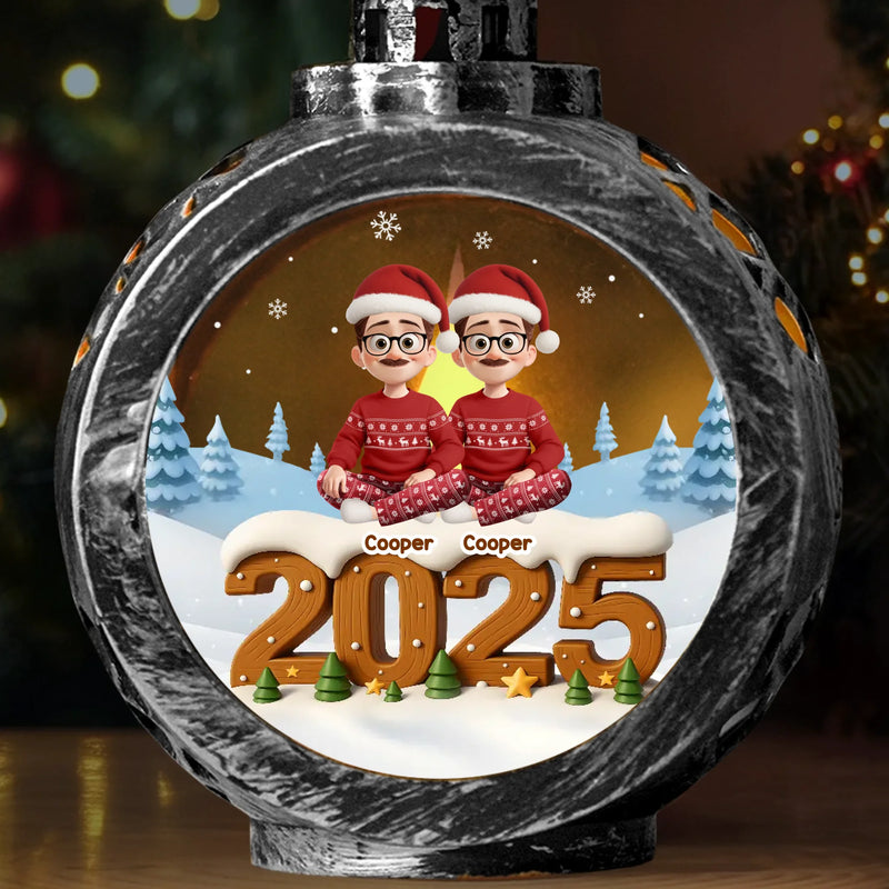 Custom Name Christmas Family Gifts - Personalized Candlelight Lantern Ornament