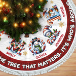 Custom Name Snowman Christmas Family Decor - Personalized Tree Skirt