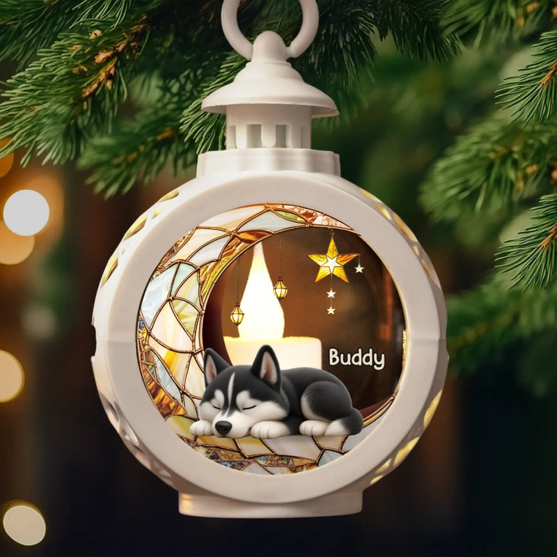 Custom Candlelight Lantern Ornament - Personalized Pet Christmas Memorial Sympathy Gifts For Dogs, Cats - Love Lives In Gentle Whispers