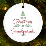 Custom First Christmas as Grandparents Gifts - Personalized Ceramic Ornament