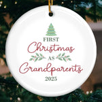 Custom First Christmas as Grandparents Gifts - Personalized Ceramic Ornament