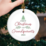 Custom First Christmas as Grandparents Gifts - Personalized Ceramic Ornament
