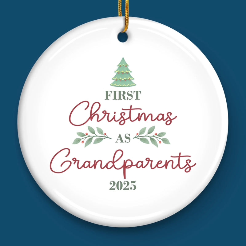 Custom First Christmas as Grandparents Gifts - Personalized Ceramic Ornament