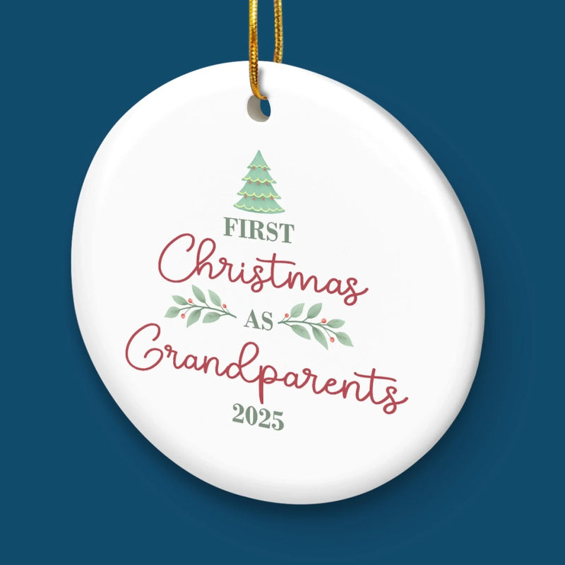 Custom First Christmas as Grandparents Gifts - Personalized Ceramic Ornament