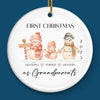 Custom Baby's First Christmas Grandparents Ceramic Ornament - Personalized Christmas Birthday Gifts For First Time Grandparents, Future Grandpa and Grandma, Family - Christmas Feels New Again
