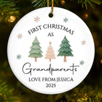 Custom Name First Christmas as Grandparents Gift - Personalized Ceramic Ornament