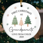 Custom Name First Christmas as Grandparents Gift - Personalized Ceramic Ornament