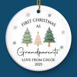Custom Name First Christmas as Grandparents Gift - Personalized Ceramic Ornament