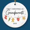 Custom Baby's First Christmas Grandparents Ceramic Ornament - Personalized Christmas Birthday Gifts For First Time Grandparents, Future Grandpa and Grandma, Family - Grandbaby Magic This Christmas