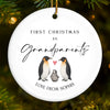 Custom Baby's First Christmas Grandparents Ceramic Ornament - Personalized Christmas Birthday Gifts For First Time Grandparents, Future Grandpa and Grandma, Family - Joy Begins With Grandbaby