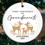 Custom Name First Christmas as Grandparents Gifts - Personalized Ceramic Ornament