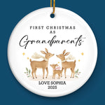 Custom Name First Christmas as Grandparents Gifts - Personalized Ceramic Ornament
