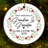 Custom First Christmas as Grandparents Ceramic Ornament - Personalized Christmas Birthday Gifts For Grandparents, New Grandparents, Ornament From Grandchild, New Baby Ornament - Officially Grand This Christmas