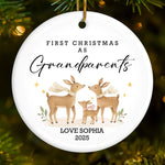 Custom Name First Christmas as Grandparents Gifts - Personalized Ceramic Ornament