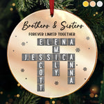 Custom Name Brothers and Sisters Christmas Gifts - Personalized Mirrored Acrylic Ornament