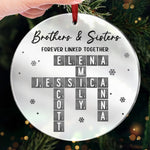 Custom Name Brothers and Sisters Christmas Gifts - Personalized Mirrored Acrylic Ornament