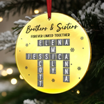 Custom Name Brothers and Sisters Christmas Gifts - Personalized Mirrored Acrylic Ornament