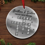 Custom Name Brothers and Sisters Christmas Gifts - Personalized Mirrored Acrylic Ornament