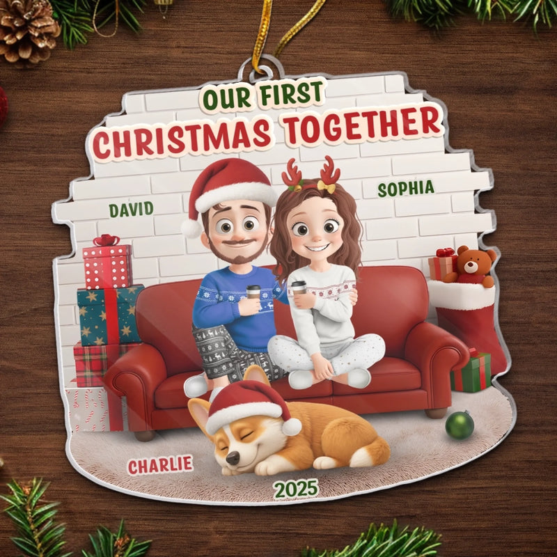 Custom Name First Christmas Together Gifts for Couples - Personalized Ornament