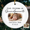 Custom Baby's First Christmas Grandparents Ceramic Ornament - Personalized Christmas Birthday Gifts For First Time Grandparents, Future Grandpa and Grandma, Family  - Grandma And Grandpa Season