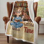 Custom Name Book Lover Gifts for Girls - Personalized Blanket