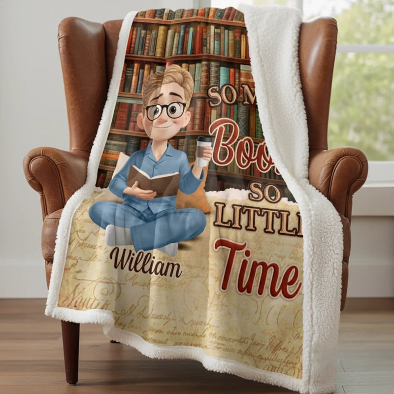 Custom Name Book Lover Gifts for Girls - Personalized Blanket