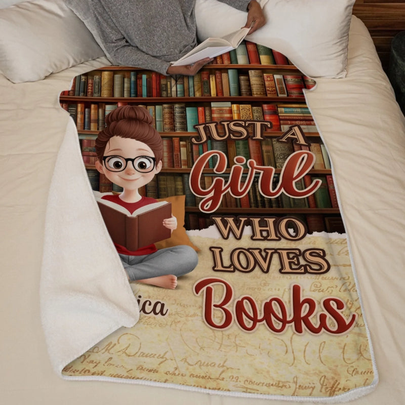 Custom Name Book Lover Gifts for Girls - Personalized Blanket