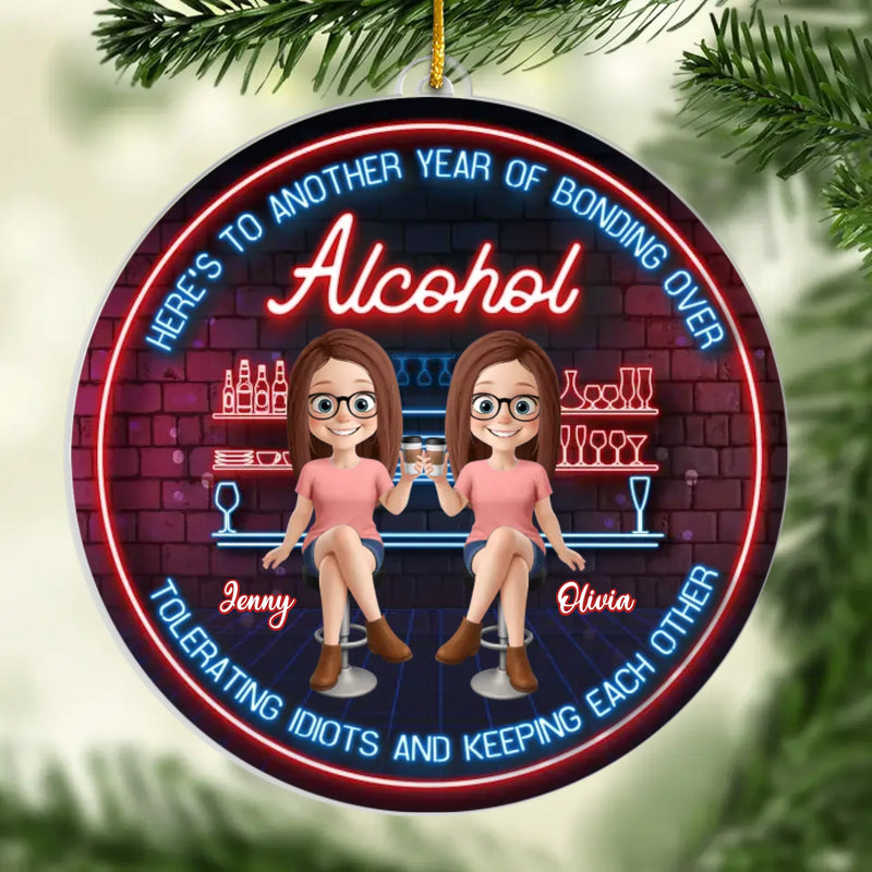Custom Name Funny Drinking Friends Gifts - Personalized Ornament