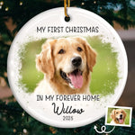 Custom Pet Photo First Christmas Gifts for Dog Lovers - Personalized Ceramic Ornament