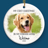 Custom Photo First Christmas Pet Ceramic Ornament - Personalized Christmas Birthday Gifts For Dog Lovers, Cat Lovers, Pet Dad And Mom, New Pet Ornament - First Christmas With Fur Baby
