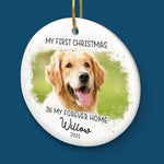 Custom Pet Photo First Christmas Gifts for Dog Lovers - Personalized Ceramic Ornament