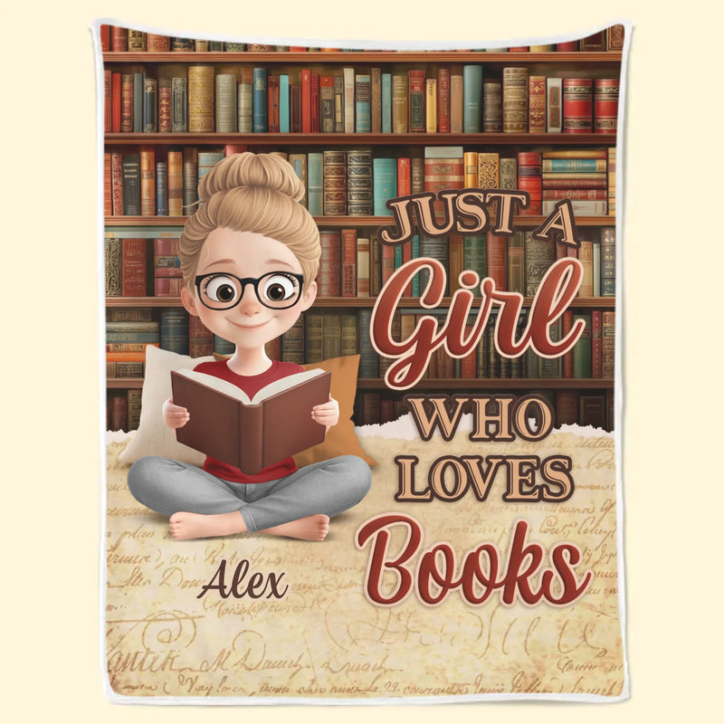 Custom Name Book Lover Gifts for Girls - Personalized Blanket