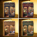 Vintage Bookstore Reading Nook Decor - Foldable Book Lamp