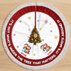 Custom Snowman Tree Skirt - Personalized Christmas Birthday Gifts For Mom, Dad, Brother, Sister, Kids - Hugs Beneath The Tree