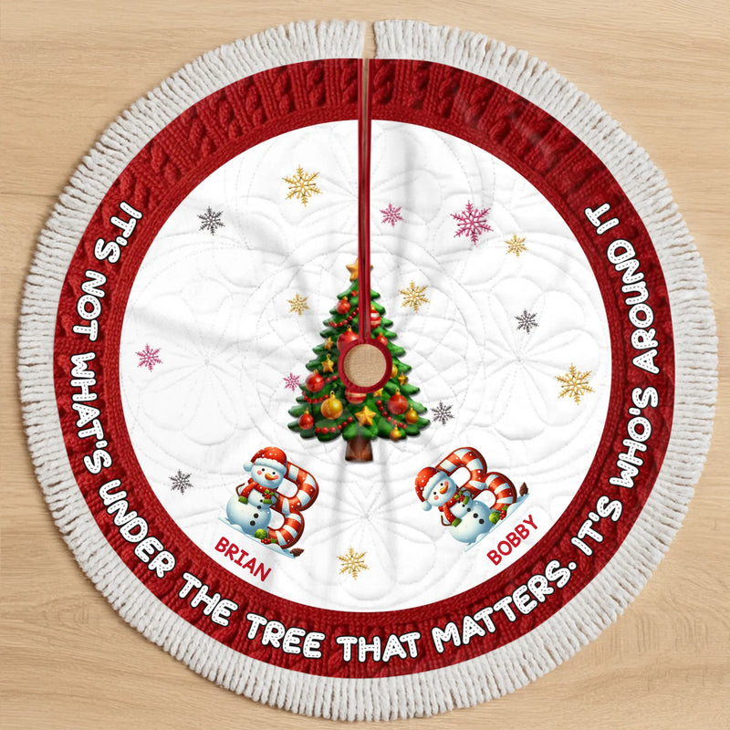 Custom Name Snowman Christmas Family Decor - Personalized Tree Skirt