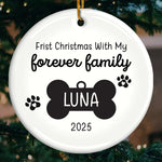Custom Name First Christmas Dog Gifts - Personalized Ceramic Ornament