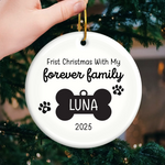 Custom Name First Christmas Dog Gifts - Personalized Ceramic Ornament